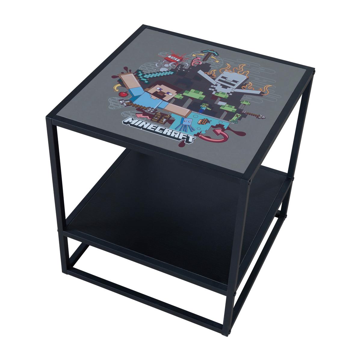 Beistelltisch Minecraft - Schwarz, MODERN, Holzwerkstoff/Metall (45/45/48cm) - Minecraft