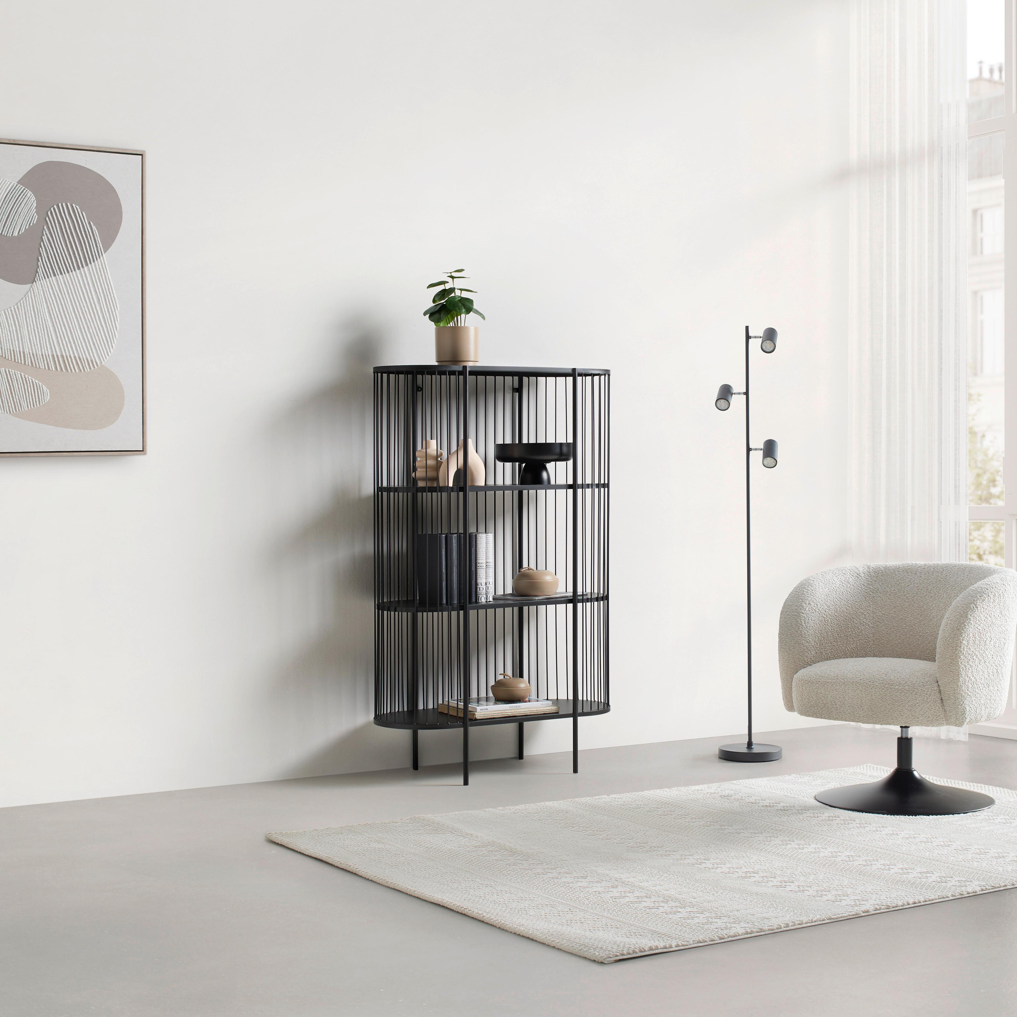 REGÁL TIAGO -EXKLUSIV- - čierna, Lifestyle, kov (80/125/34cm) - Mömax