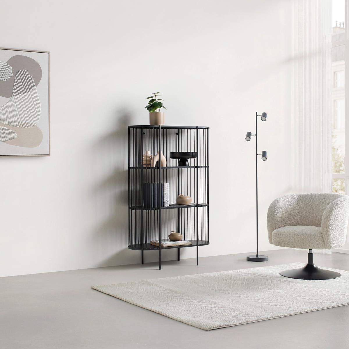 REGÁL TIAGO -EXKLUSIV- - černá, Lifestyle, kov (80/125/34cm) - Mömax