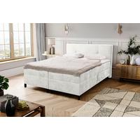Boxbett mit Bettkasten Haga Creme 180x200 cm - Creme/Schwarz, MODERN, Holz/Kunststoff (180/200cm) - MID.YOU