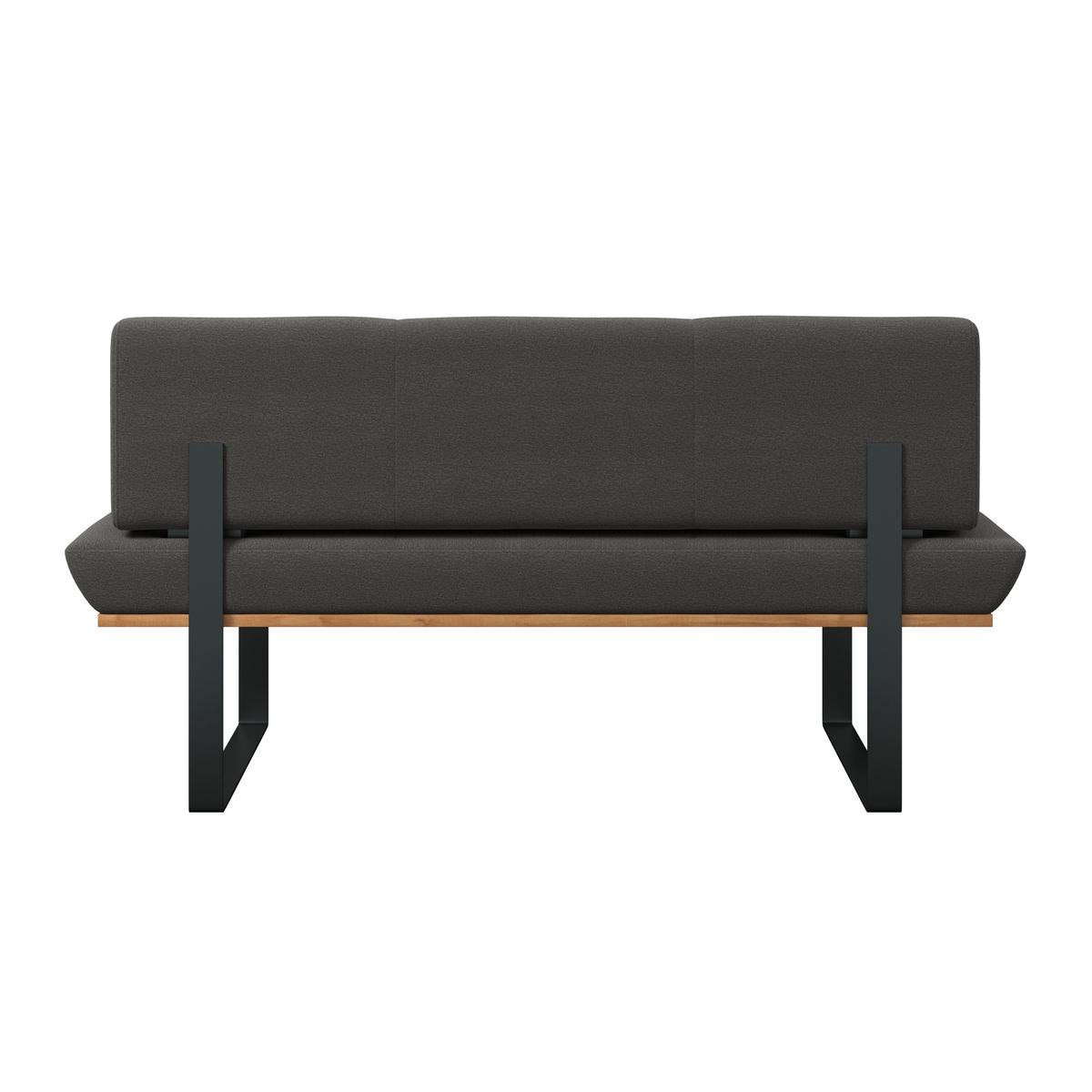 Sitzbank Tristan Webstoff schwarz, B: 170cm - Schwarz, MODERN, Holz/Textil (170/48/90cm) - James Wood