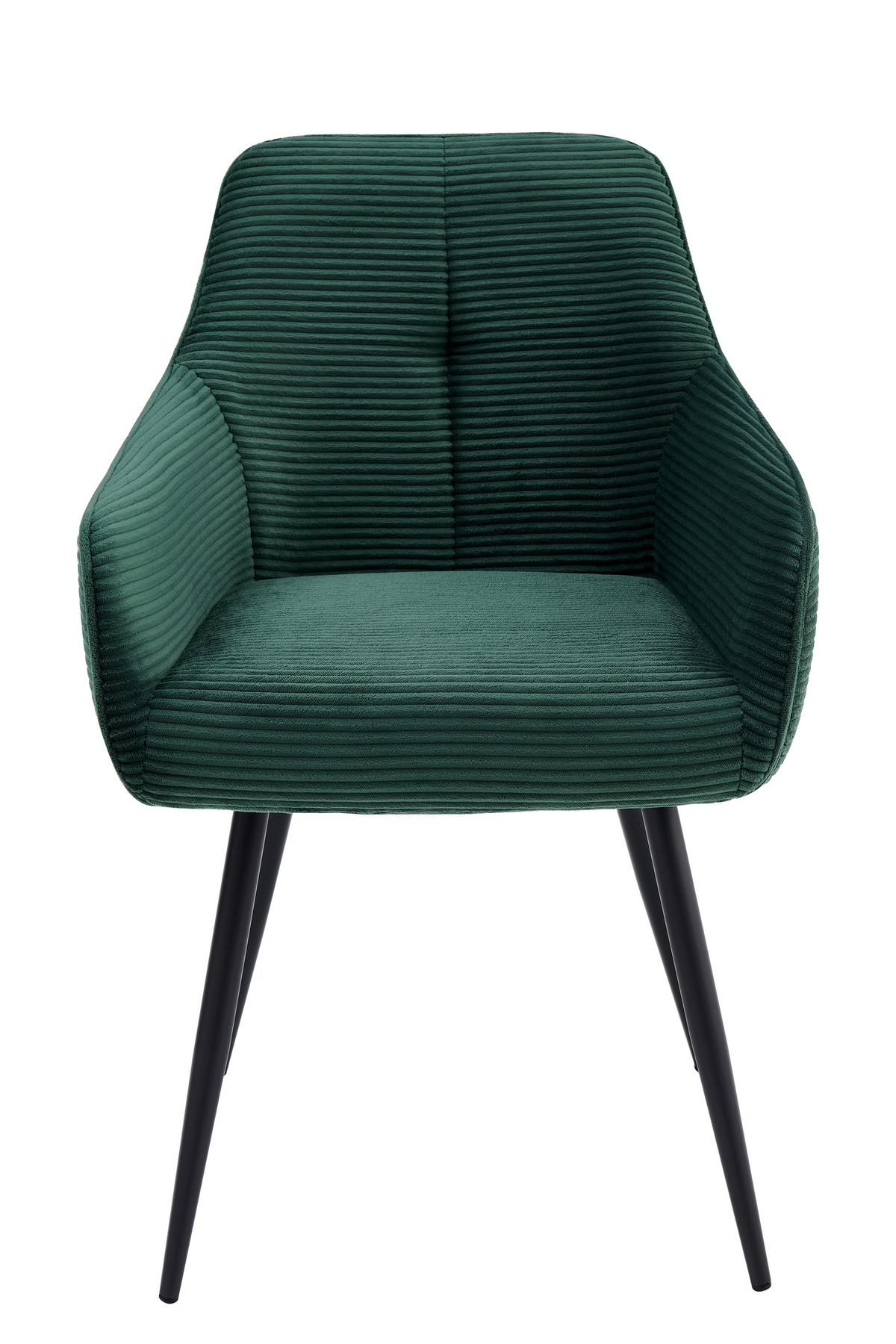 Armlehnstuhl-Set Verona II S 2er-Set - Schwarz/Grün, MODERN, Textil/Metall (53/85/62cm) - MID.YOU