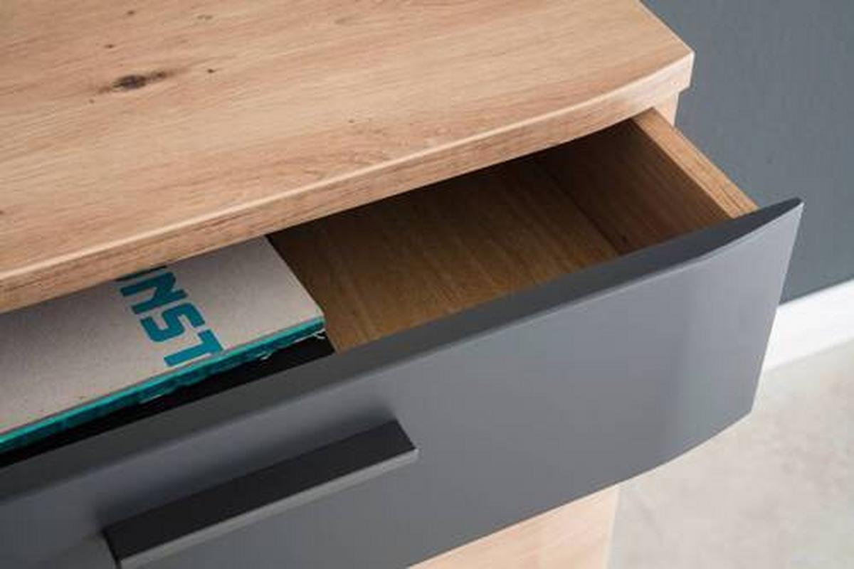 Sideboard B: 180 cm Cortona Anthrazit/Eichefarben - Eichefarben/Anthrazit, Design, Holzwerkstoff (180/85/43cm) - Livetastic