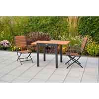 Balkonset Santorin - Graphitfarben/Naturfarben, MODERN, Holz/Metall - Gardenson