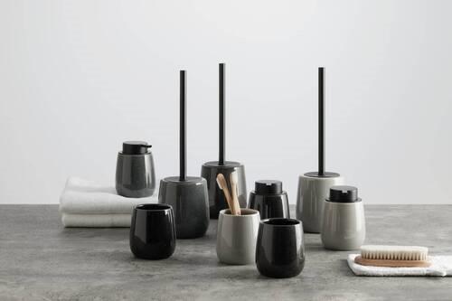 Pohár na zubné kefky MAGNUS - čierna/sivá, Modern, keramika (8/10cm) - Mömax