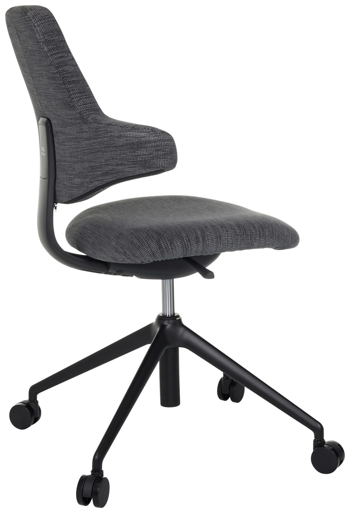 Drehstuhl Paliano Grau B: 58 Cm - Schwarz/Grau, MODERN, Kunststoff/Textil (58/87 - 97/57cm) - MID.YOU