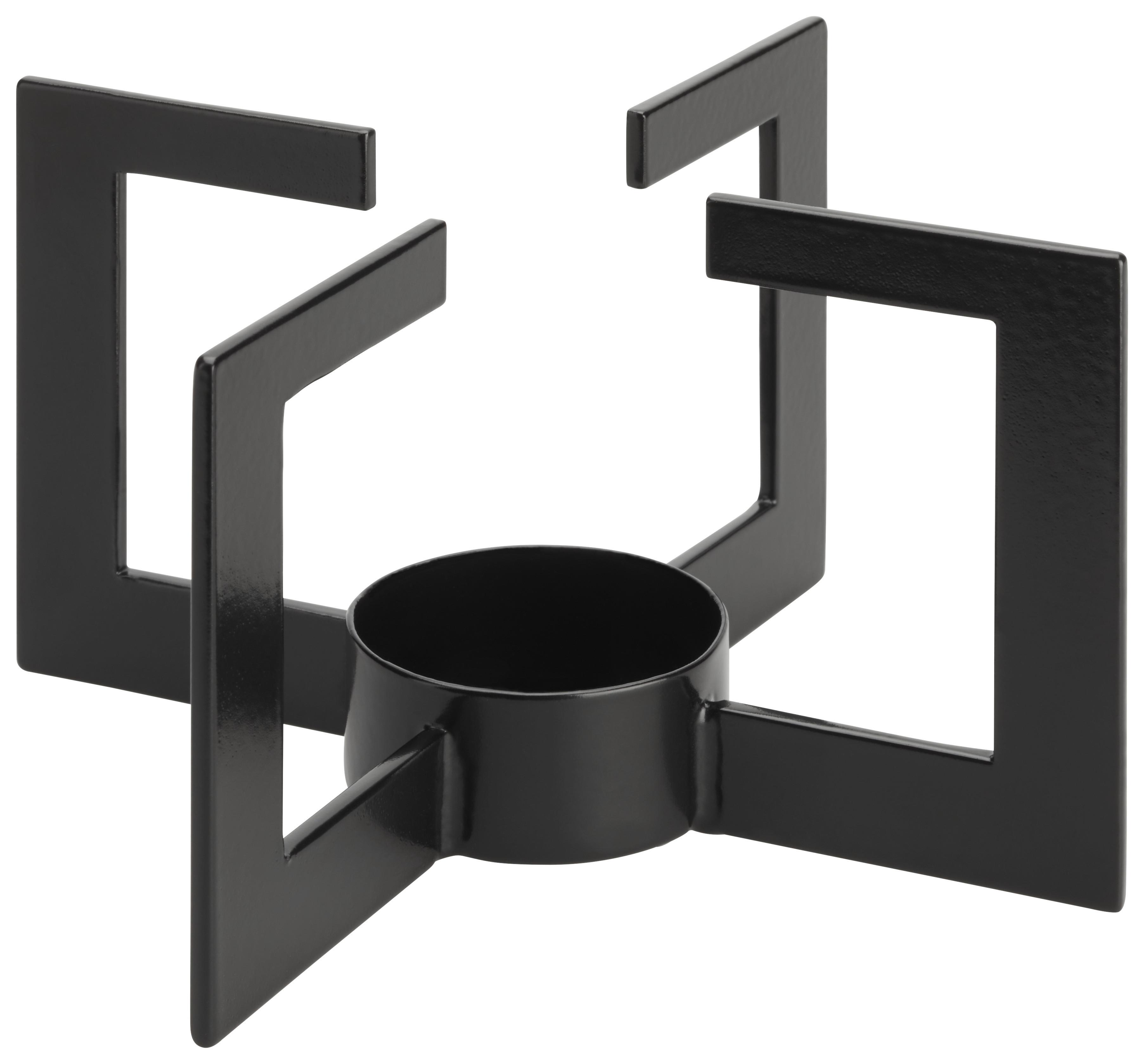 OHRIEVAČ NA ČAJOVÚ SVIEČKU CROSS THE LINE - čierna, Modern, kov (14,5/7,6cm) - Modern Living