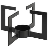 OHRIEVAČ NA ČAJOVÚ SVIEČKU CROSS THE LINE - čierna, Modern, kov (14,5/7,6cm) - Modern Living