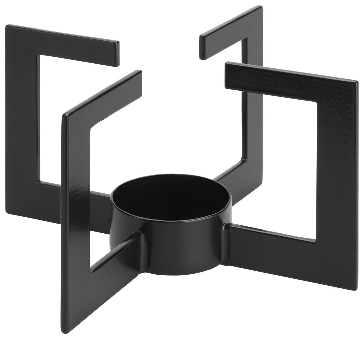 OHRIEVAČ NA ČAJOVÚ SVIEČKU CROSS THE LINE - čierna, Modern, kov (14,5/7,6cm) - Modern Living