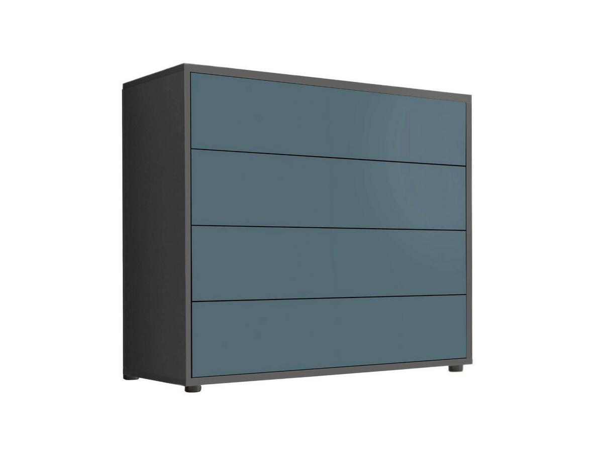 Kommode 79 Cm Mailand Typ 3, Anthrazit - Anthrazit/Petrol, MODERN, Holzwerkstoff (79/73/33cm) - MID.YOU