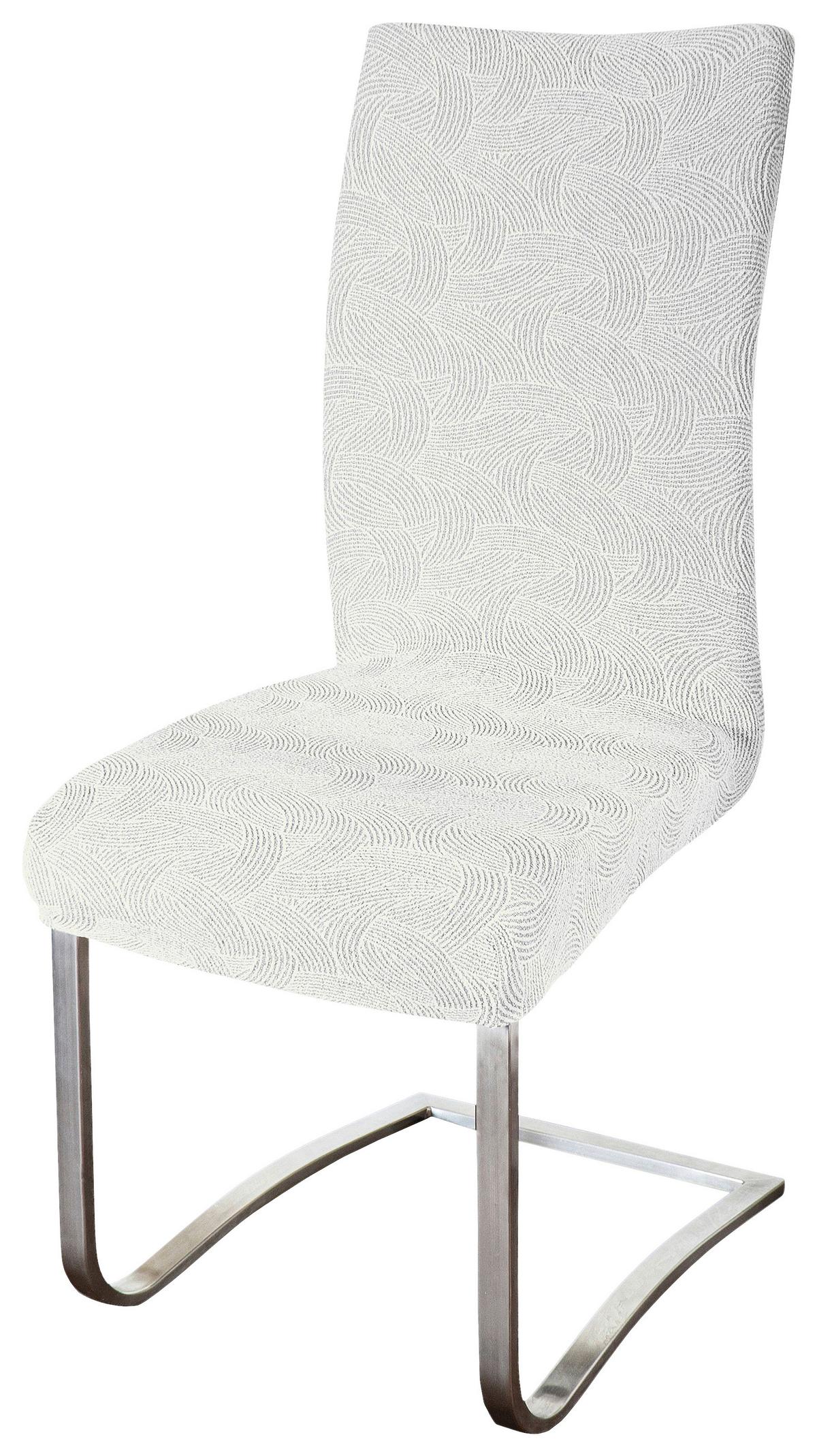 Stuhlhusse Angelina - Silberfarben/Creme, MODERN, Textil (48/48/64cm) - Luca Bessoni