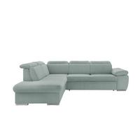 Ecksofa Vasto Hellblau S: 228x283 cm - Chromfarben/Hellblau, Design, Textil (228/283cm) - Livetastic