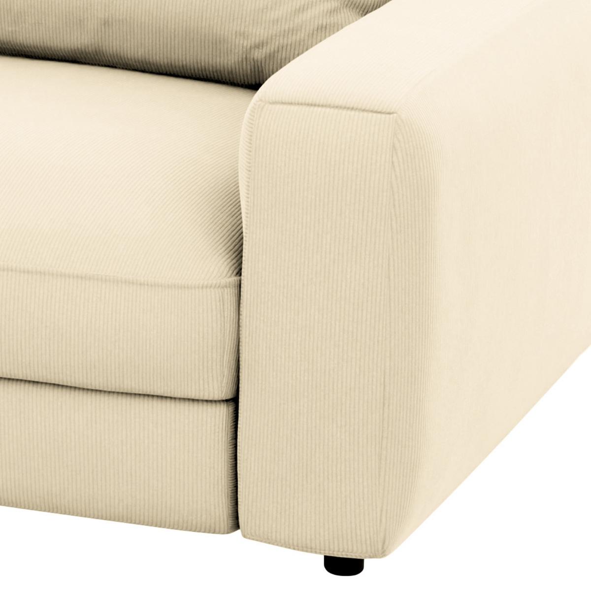 Bigsofa Bourbon, Creme B: 264 cm - Creme/Schwarz, MODERN, Textil (264/84/125cm) - Trendmanufaktur