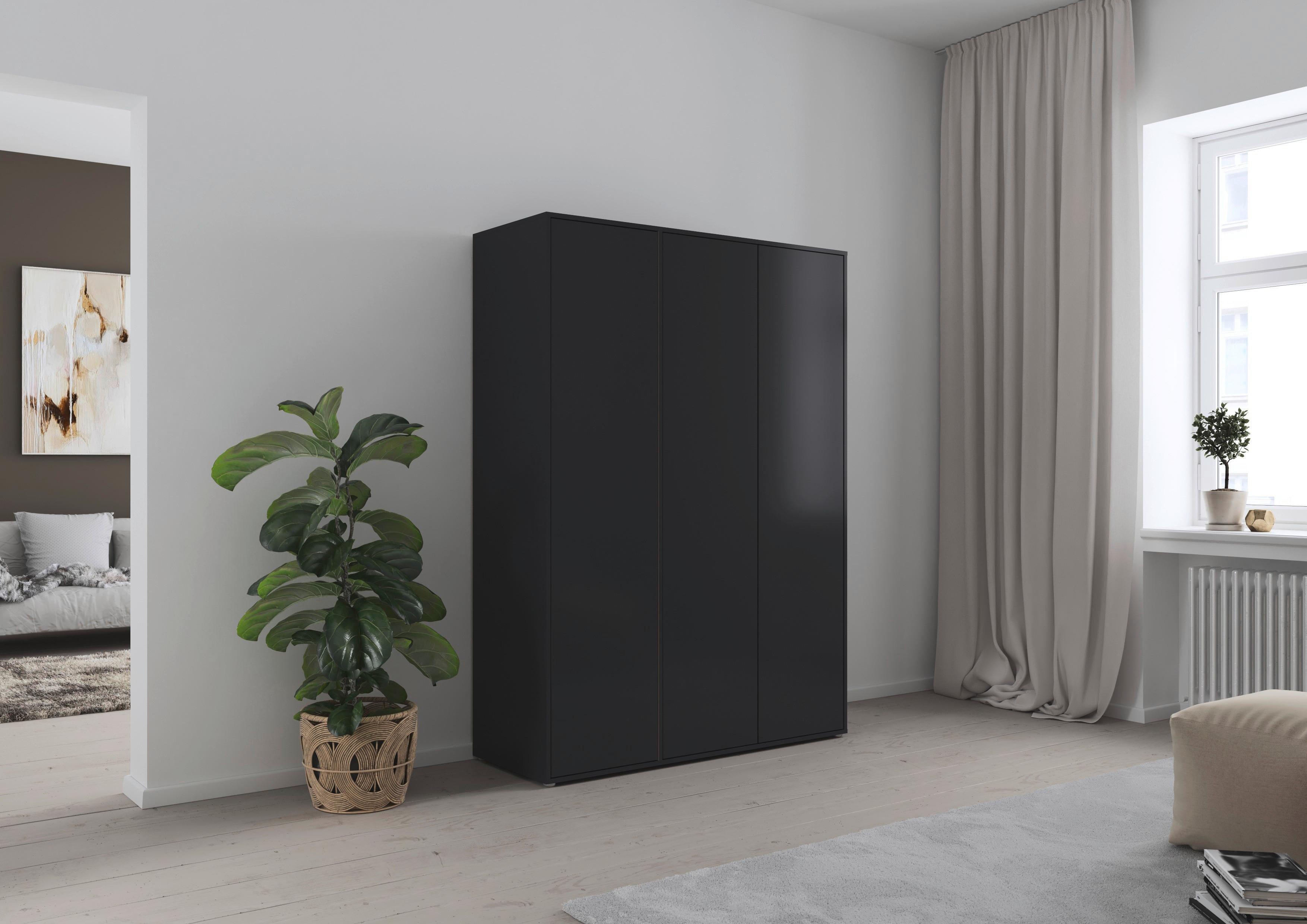 Drehtürenschrank Nabila Grau B: 140 cm - Grau, MODERN, Holzwerkstoff (140/194/53cm) - Rauch Möbel