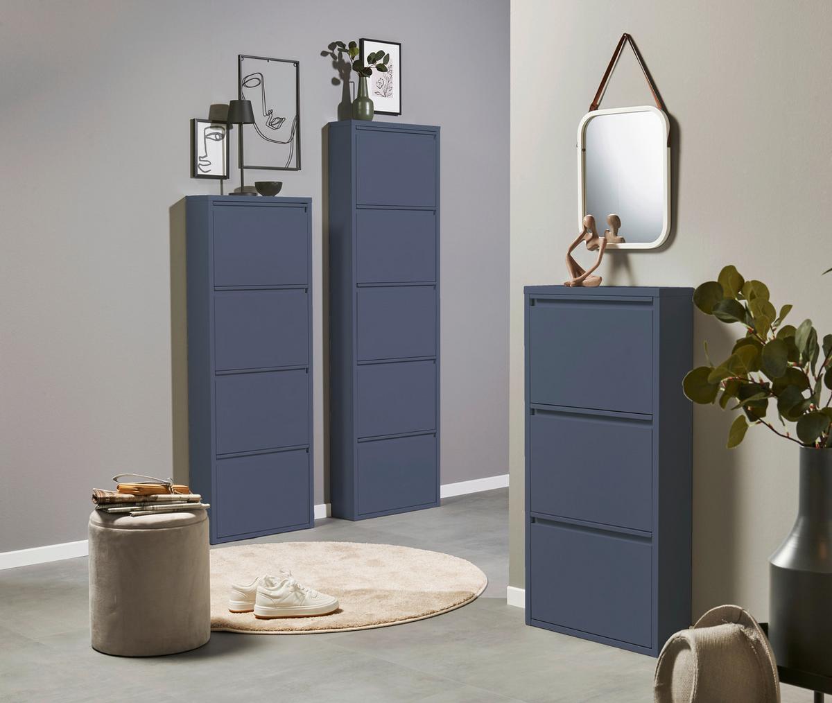 VÝKLOPNÁ SKRINKA NA TOPÁNKY BERT BLAU - modrá, Modern, kov (51/137/16cm) - Boxxx