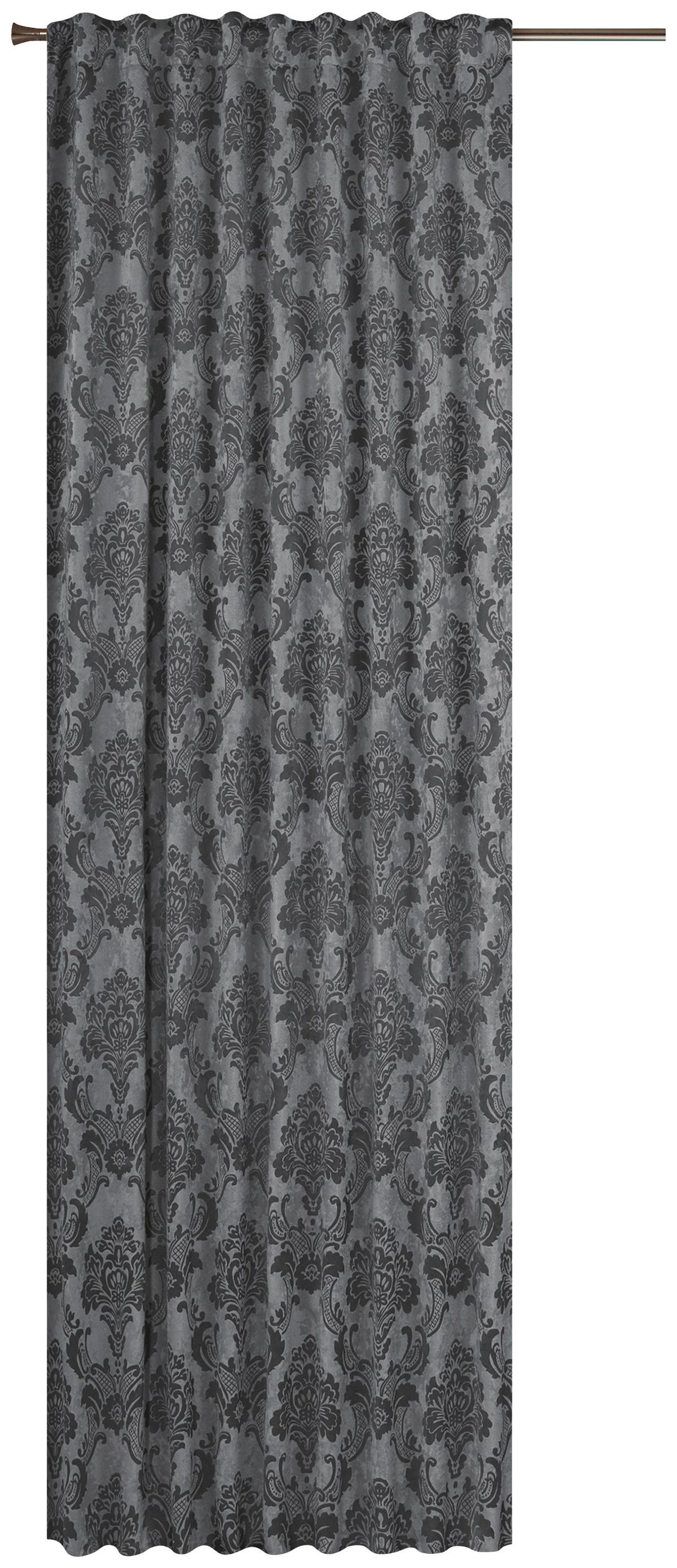 Verdunkelungsvorhang Nathalie - Anthrazit, ROMANTIK / LANDHAUS, Textil (140/245cm) - James Wood