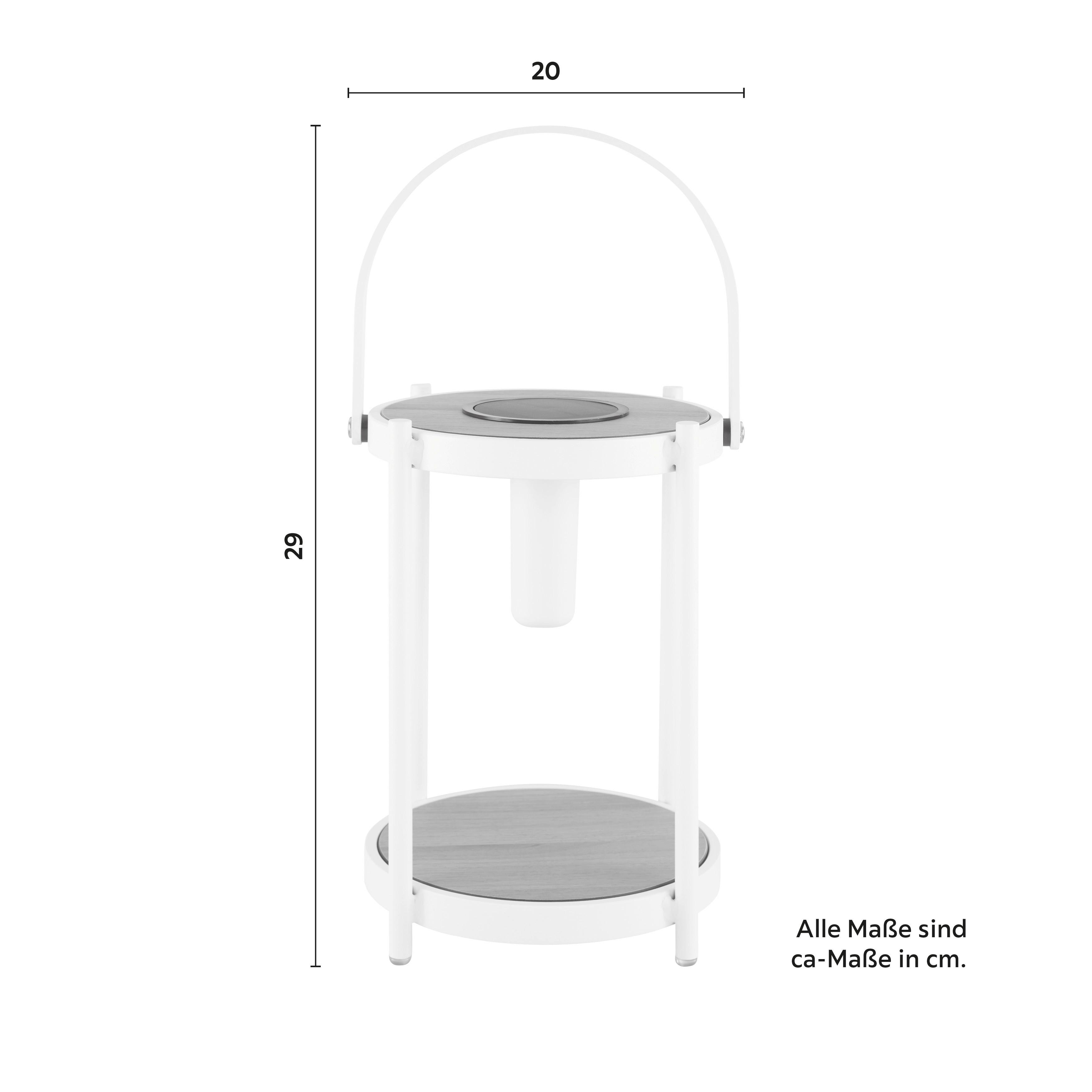 Solárne svietidlo PIOLA biele - biela, Modern, kov/plast (20/29/20cm) - Bessagi Garden