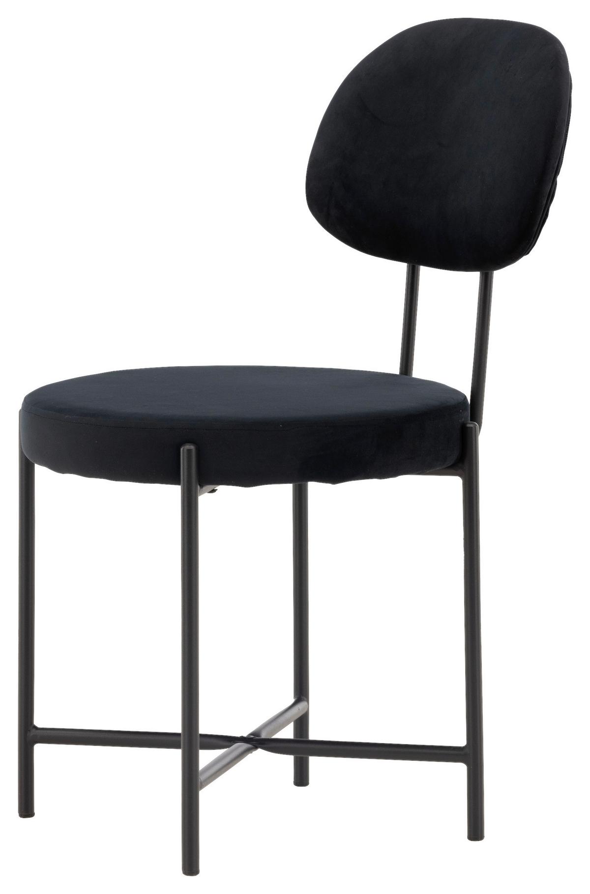 Stuhl-Set Stella - Schwarz, Design, Textil/Metall (50/89/60cm) - Livetastic