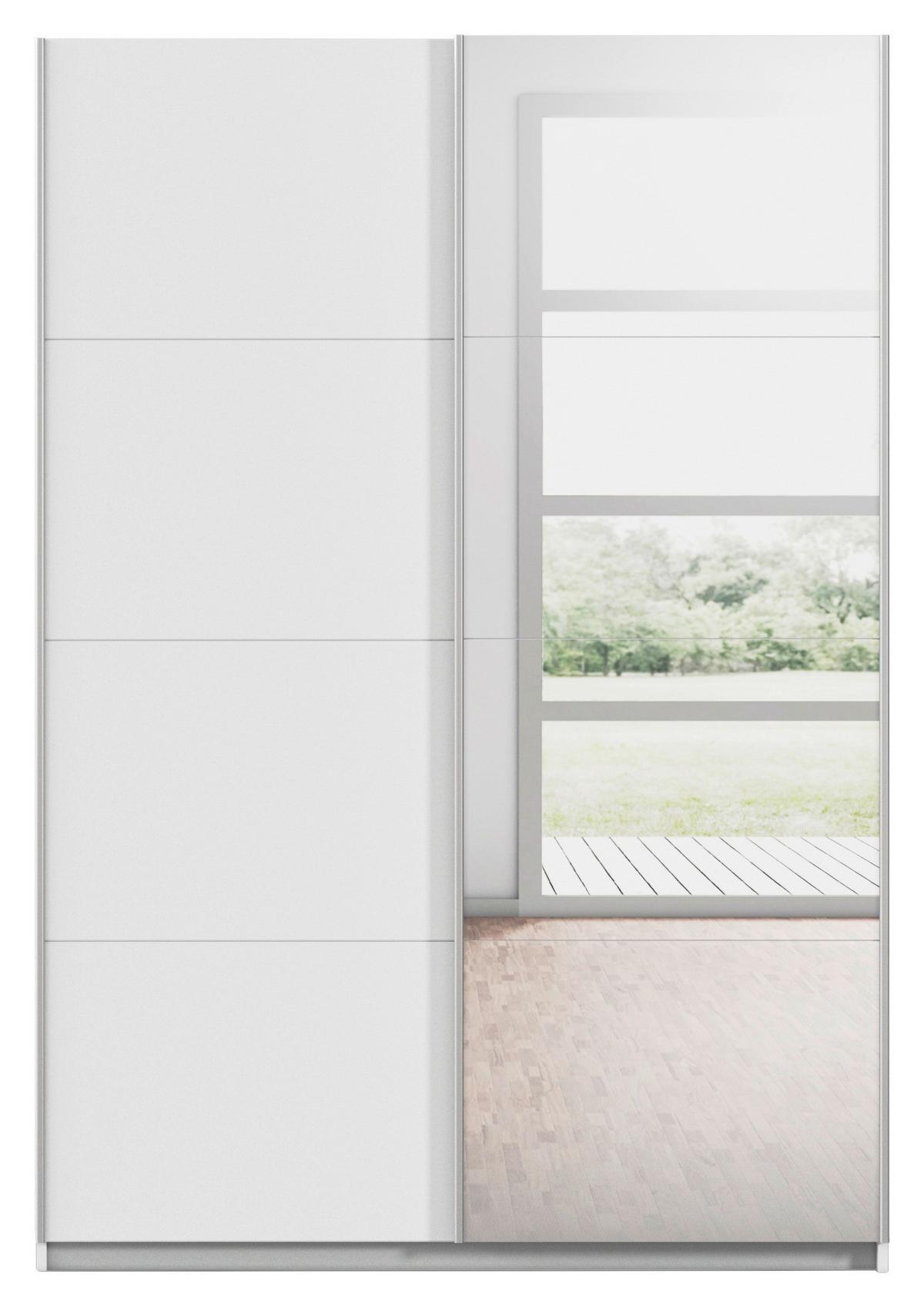 Schwebetürenschrank Subito - Silberfarben/Weiß, MODERN, Holzwerkstoff (136/197/61cm) - Rauch Möbel