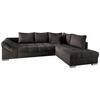 Eckschlafsofa Alvito Dunkelbraun S: 298/202 cm - Dunkelbraun/Silberfarben, Design, Textil (298/202cm) - MID.YOU