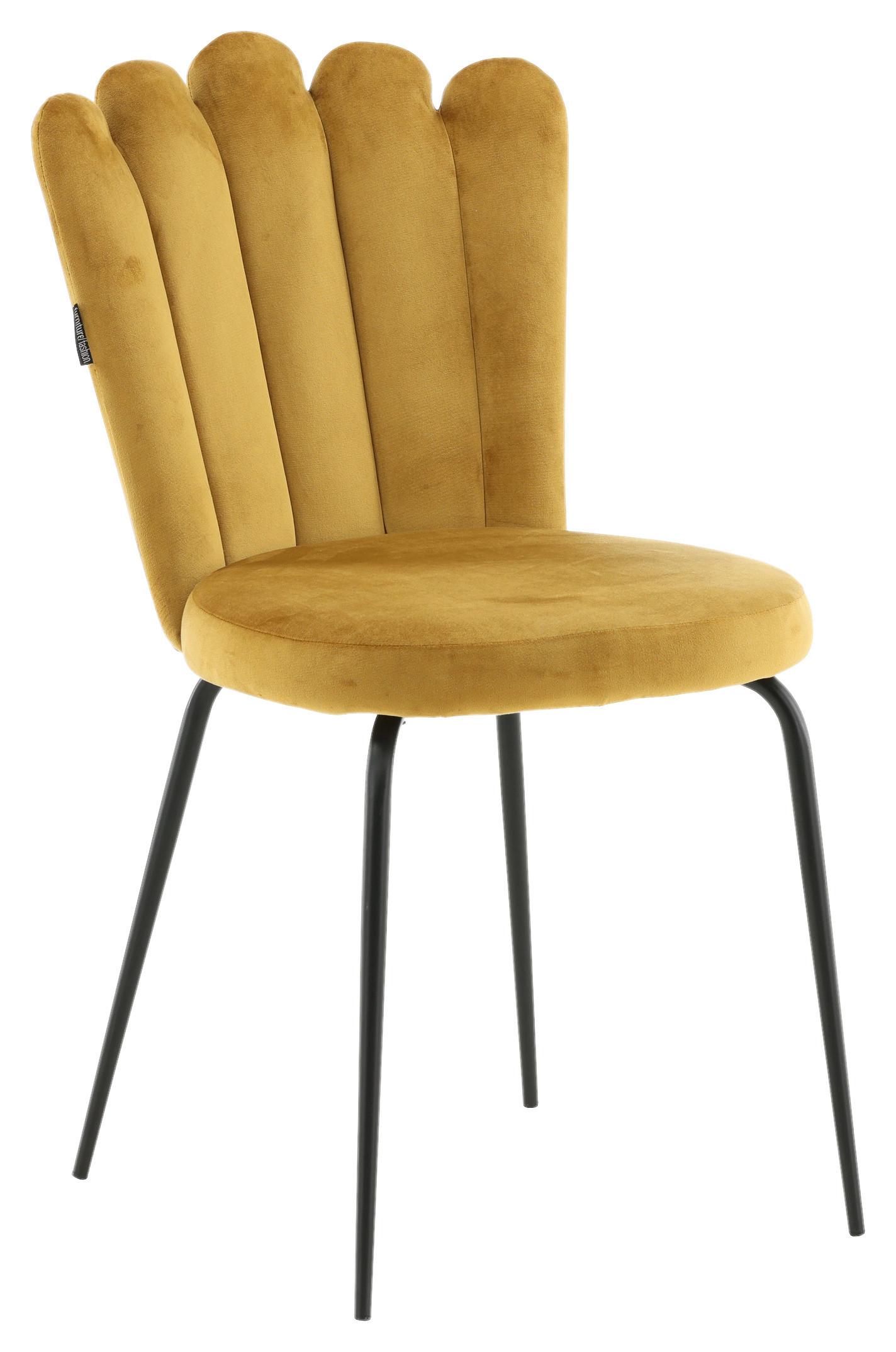 Stuhl-Set Limhamn - Gelb/Schwarz, Design, Textil/Metall (44.5/82.5/54cm) - Livetastic