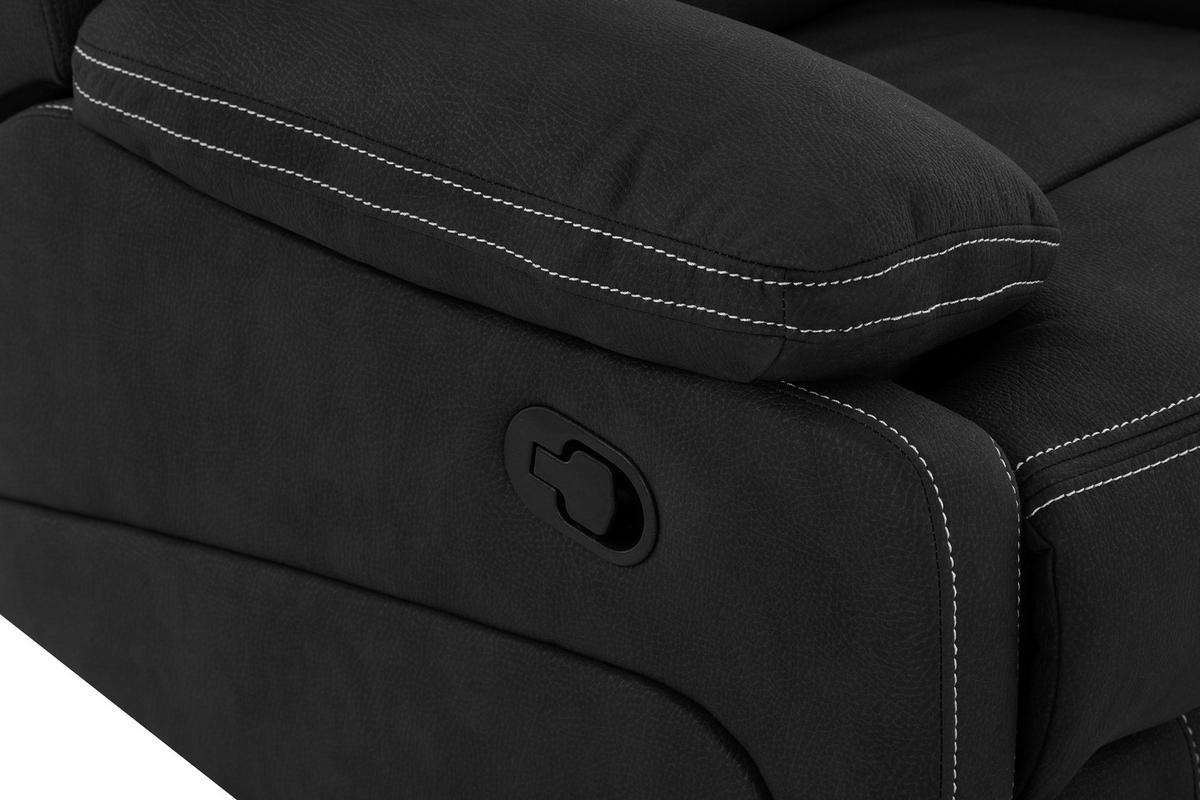 Relaxačné kreslo EMBER, čierna, s relaxačnou funkciou - čierna, Konventionell, kov/textil (98,5/103/96cm) - Livetastic