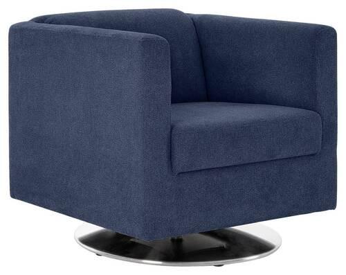 Designsessel Looks I - Chromfarben/Dunkelblau, Design, Textil (72/71/75cm) - LOOKS by W.Joop