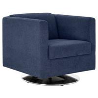 Designsessel Looks I - Chromfarben/Dunkelblau, Design, Textil (72/71/75cm) - LOOKS by W.Joop