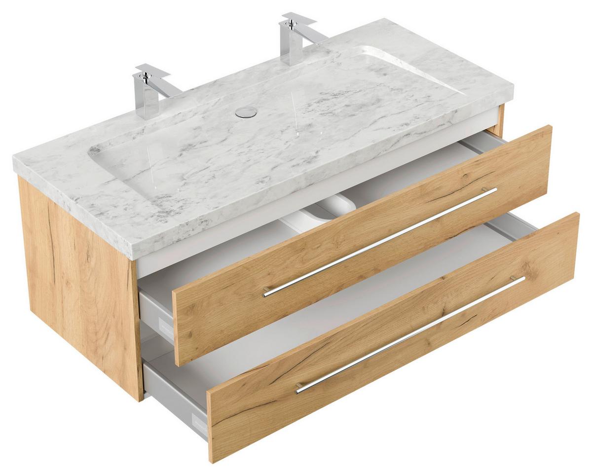 WASCHTISCHKOMBI Yamo, Eichefarben B: 130cm - Eichefarben, Basics, Holzwerkstoff/Stein (130cm) - MID.YOU