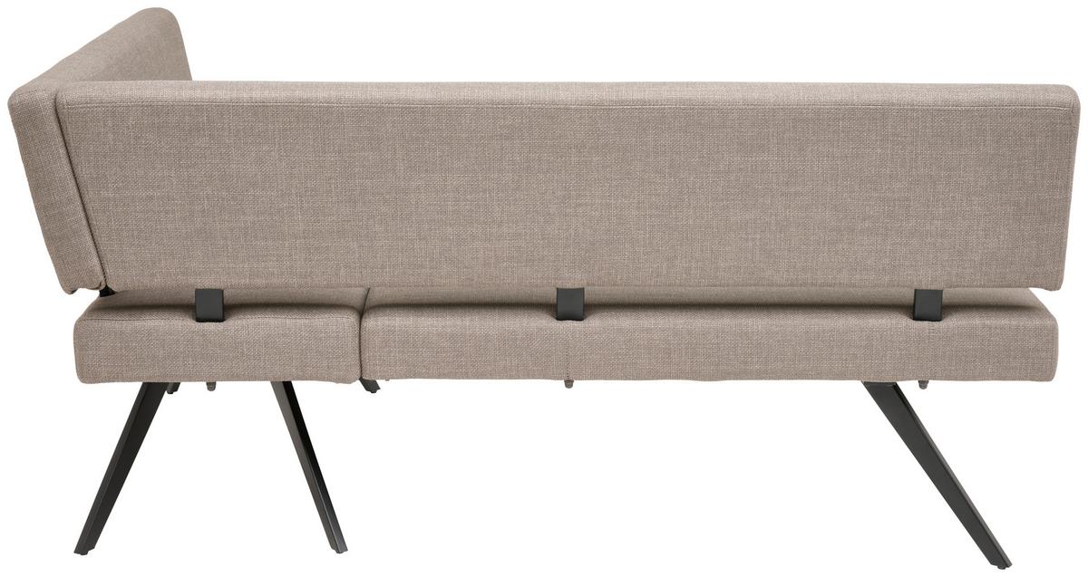 Eckbank Andros Hellgrau, S: 150x190 Cm - Hellgrau/Schwarz, KONVENTIONELL, Textil/Metall (150/190cm) - MID.YOU