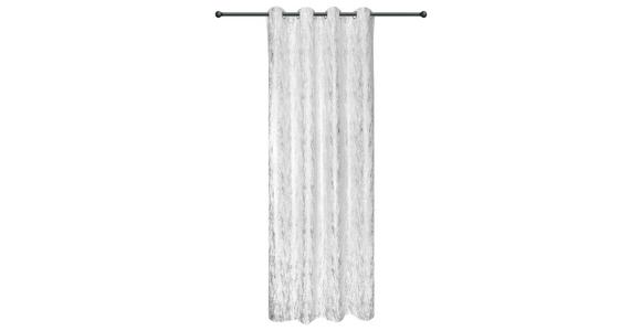 Vorhang Mit Ösen Elenore 140x245 Cm Silber/weiß - Silberfarben/Weiß, MODERN, Textil (140/245cm) - James Wood