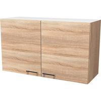 Kuchyňská Horní Skříňka Samoa  H 100 - bílá/barvy dubu, Konvenční, kompozitní dřevo/plast (100/54,8/32cm)