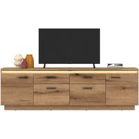 TV-ELEMENT Molina Eiche Dekor B: 210cm - Eichefarben/Schwarz, Basics, Holzwerkstoff (210/64,4/44,6cm)