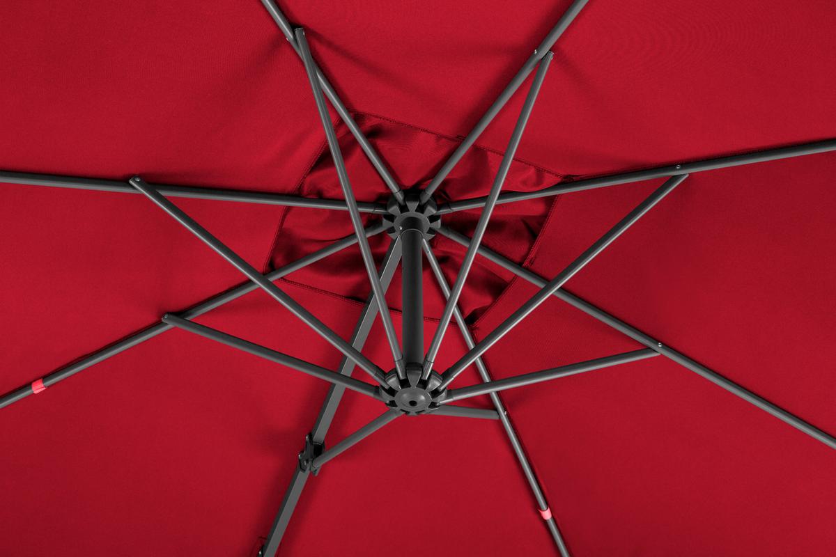 Ampelschirm Rhodos Junior BxHxT: 338x239x270 cm Rot - Anthrazit/Rot, Basics, Textil/Metall (338/239/270cm) - Schneider