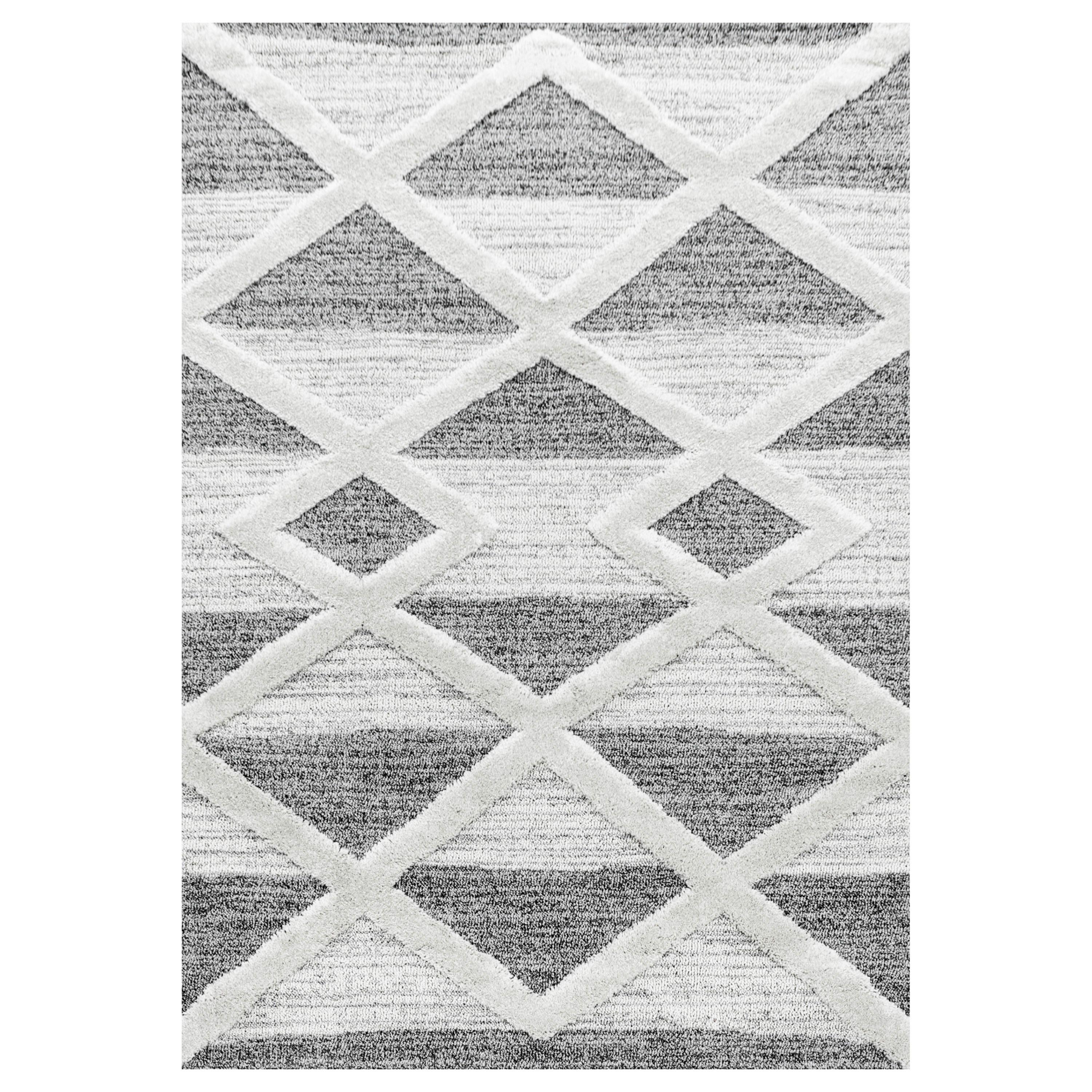 Webteppich Grau/Weiß Pisa 240x340 cm - Grau, KONVENTIONELL, Textil (240/340cm)