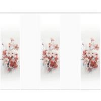 Flächenvorhang Lotus 5er Set - Altrosa/Weiß, Natur, Textil (60/245cm)