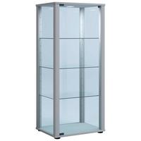 Vitrine Kavisa B: 50 Cm Silberfarben - Silberfarben/Schwarz, MODERN, Glas/Holzwerkstoff (50/114,5/38cm) - MID.YOU