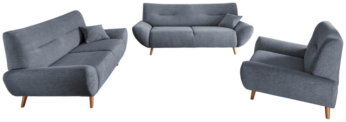 3-Sitzer-Sofa Drago Hellblau - Wildeiche/Hellblau, MODERN, Holz/Textil (205/81/90cm) - MID.YOU
