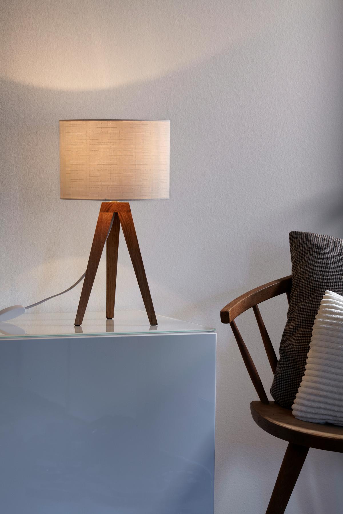 Tischleuchte Kullen - Eichefarben, Basics, Holz/Textil (22,5/44cm) - Markslöjd