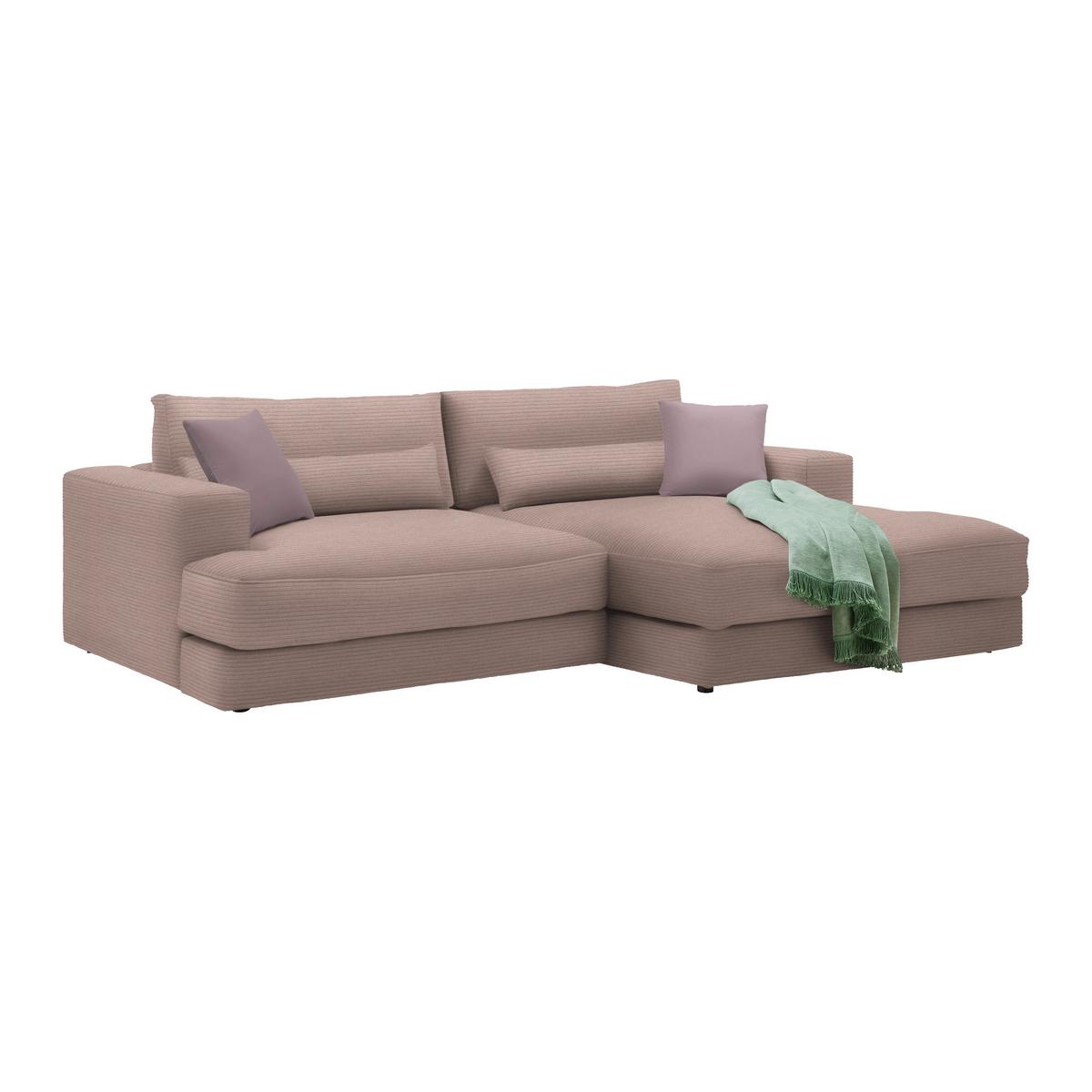 Rohová sedačka FABIONA, pravá, orgovánový menč. / orgovánová - orgovánová/čierna, Modern, drevo/plast (268/194cm) - Premium Living