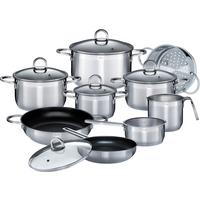 Kochtopfset Alara Edelstahlfarben, 8-teilig - Klar/Edelstahlfarben, Basics, Glas/Metall - GSW