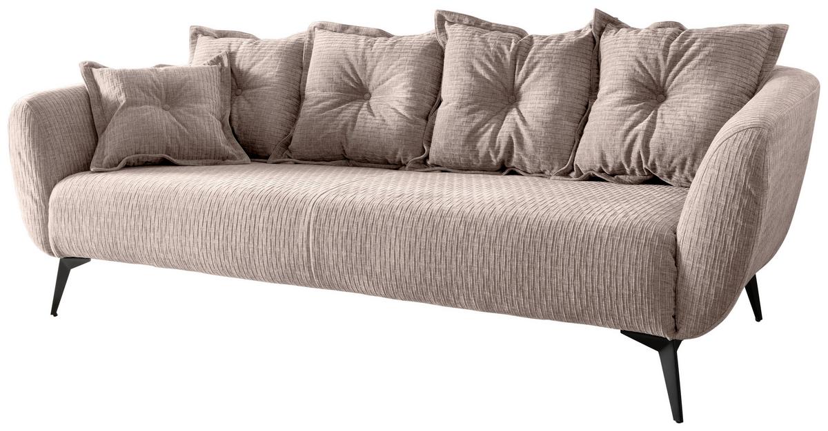 3-Sitzer-Sofa Baggio Beige B: 236 cm - Beige/Schwarz, MODERN, Textil (236/94/103cm) - Livetastic