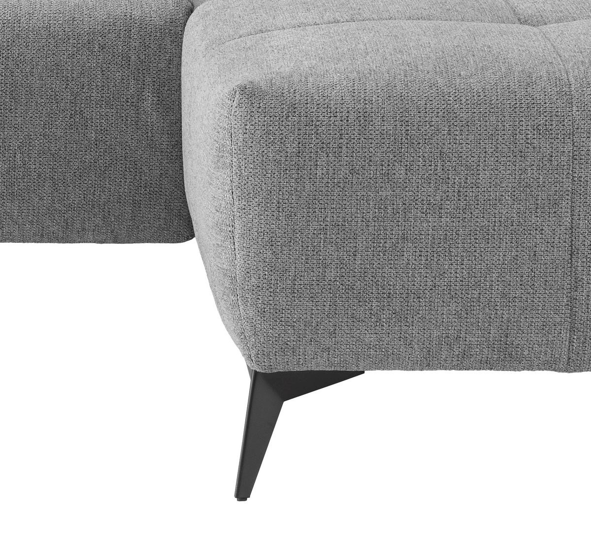 Ecksofa mit USB Anschluss Sano,silberfarben,s:258x180 cm - Silberfarben/Schwarz, MODERN, Textil (258/180cm) - Livetastic