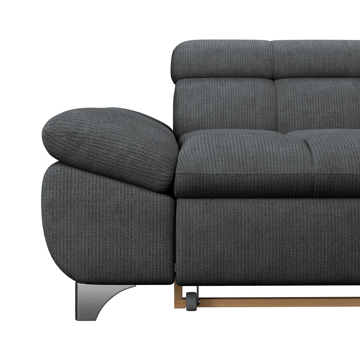 Ecksofa Mit Schlaffunktion Gemini Graphitfarben 312x234cm - Chromfarben/Graphitfarben, KONVENTIONELL, Textil (312/234cm)