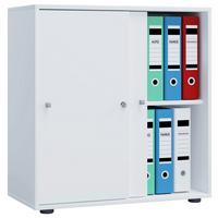 KANCELÁRSKA SKRIŇA LONA L BIELA - biela, Basics, kompozitné drevo (70/74/37cm) - P & B