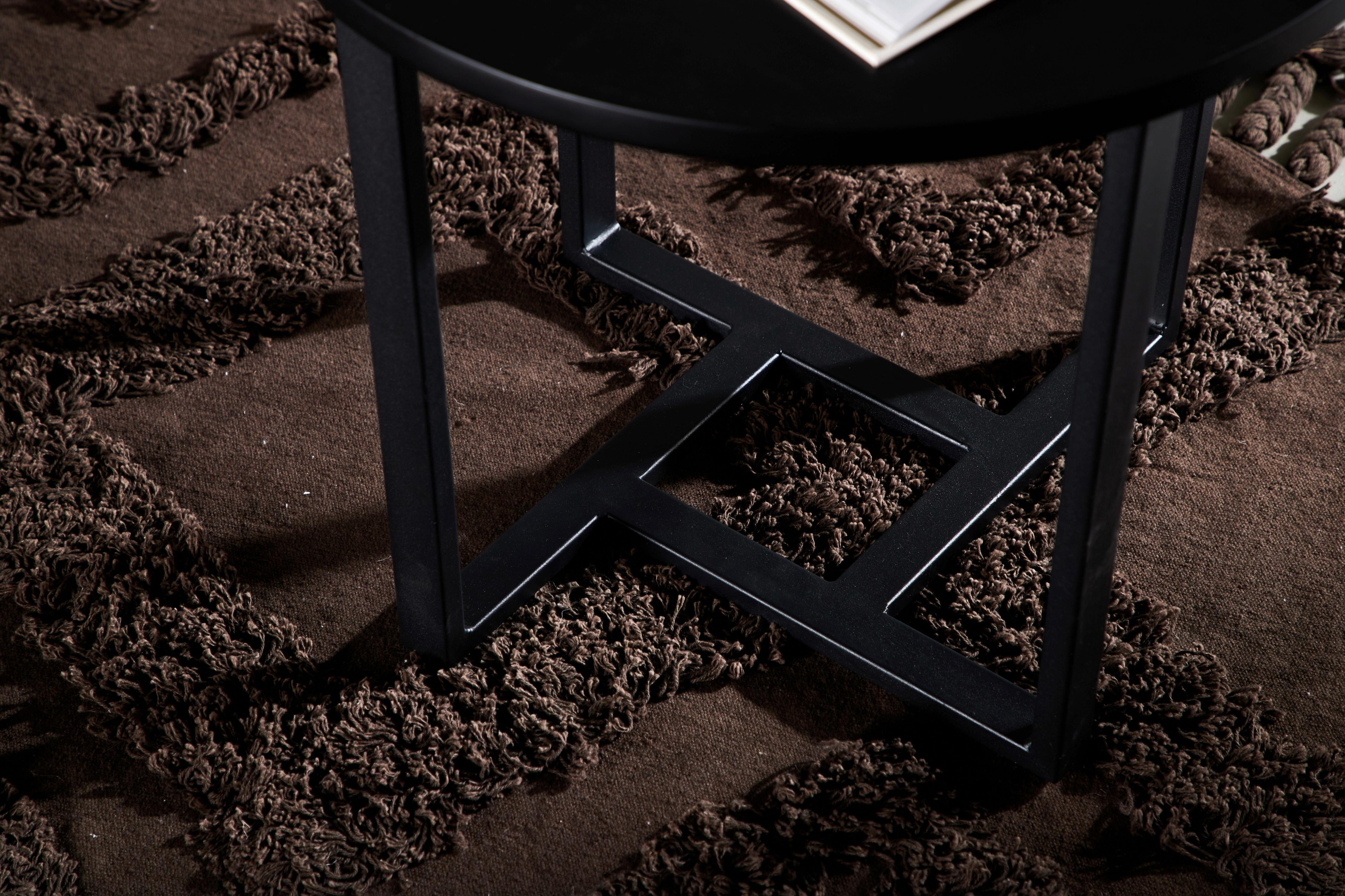 Couchtisch Lawton - Schwarz, Design, Holz/Metall (50/50/45cm) - Livetastic