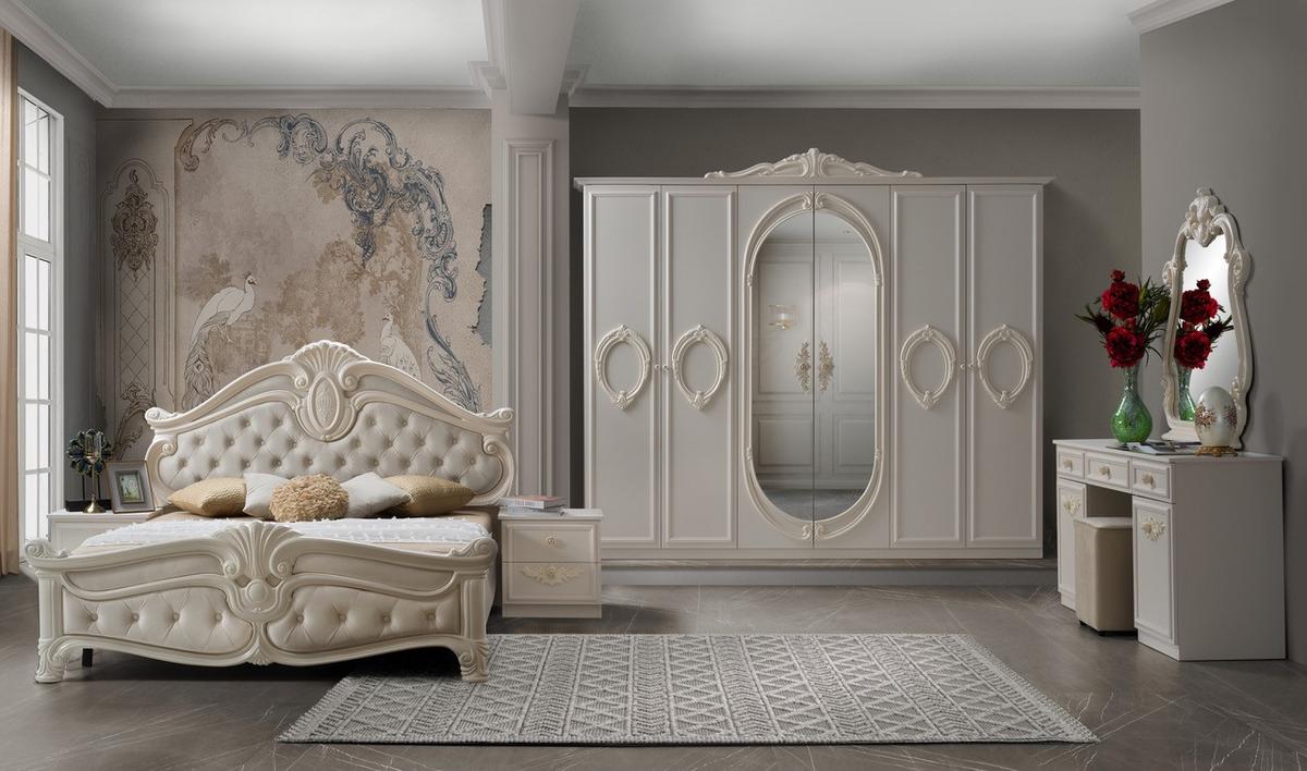 Ruhásszekrény Nora - fehér, Romantik / Landhaus, faalapú anyag (177/207/57cm)
