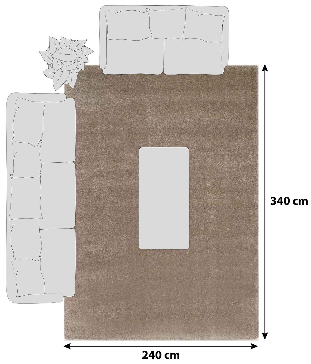 Hochflorteppich Bellevue Beige 240x340 cm - Beige, Basics, Textil (240/340cm) - Novel