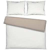 Povlečení Twill XXL, 2x70/90 200/220cm - bílá/béžová, Moderní, textil (200/220cm) - Mömax