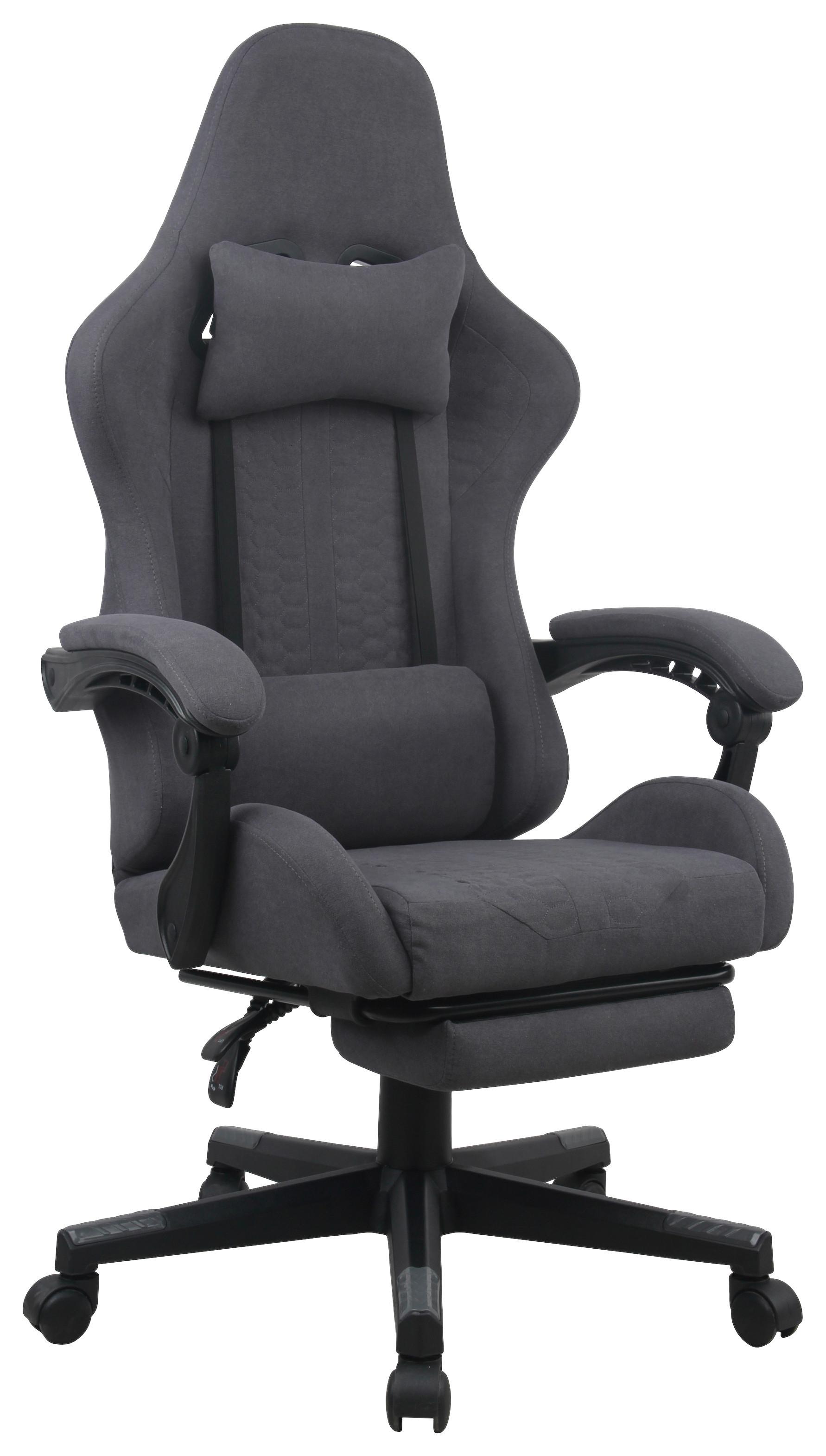 Chefsessel Aron 2 Armstützen Schwarz 140 Kg - Dunkelgrau/Schwarz, MODERN, Kunststoff/Textil (63/114/62cm)